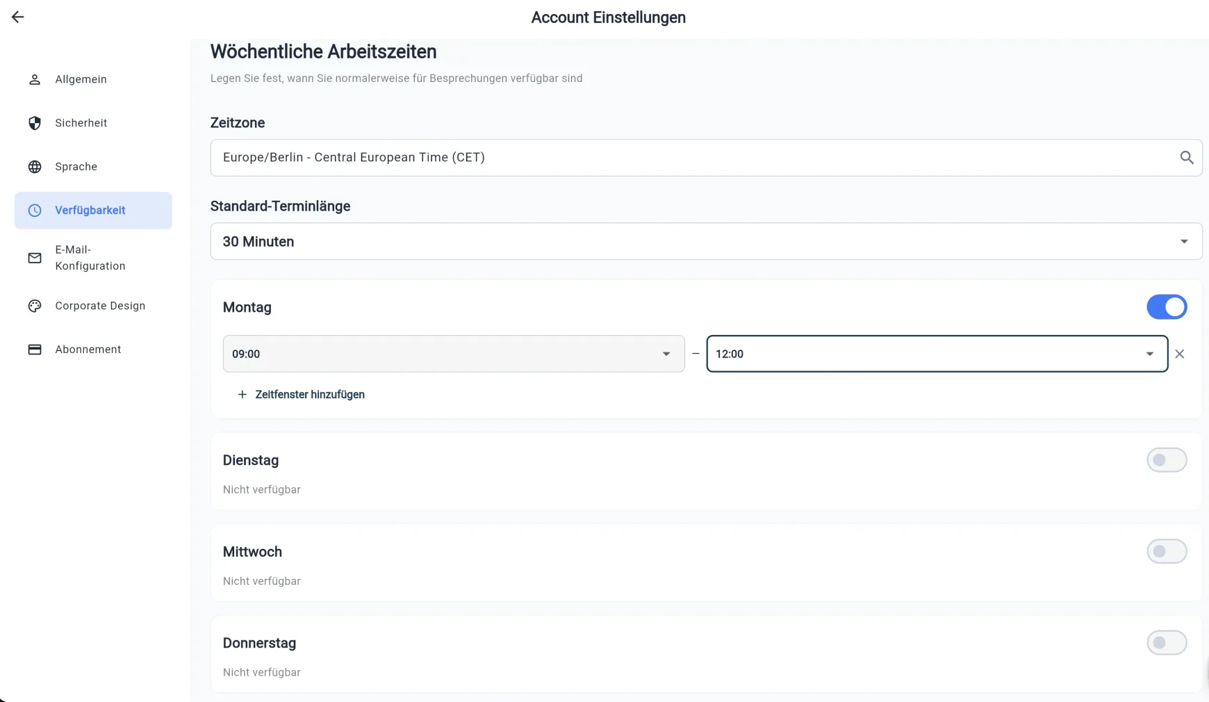humatter eingebauter Terminbuchungs-Workflow mit Verfügbarkeits-Verwaltung